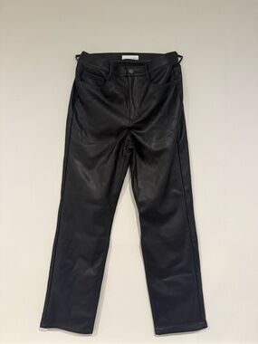 Loft Five Pocket Straight Pants in Faux Leather